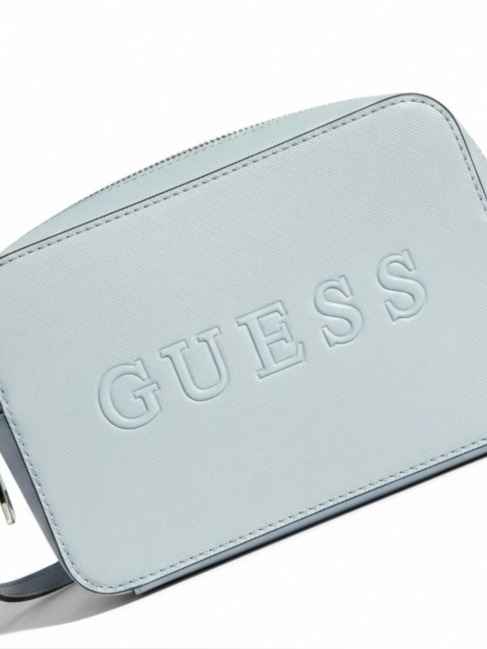 GUESS Embossed Logo Crossbody Bag - Light Blue